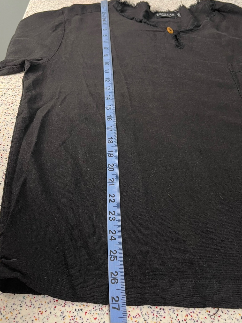 Estelar Caribe Men’s Linen T-Shirt Black Relaxed Fit Casual Size M/L View 5